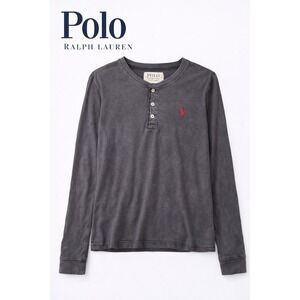 Polo Ralph Lauren Henley Shirt Gray Long Sleeve Classic Logo L